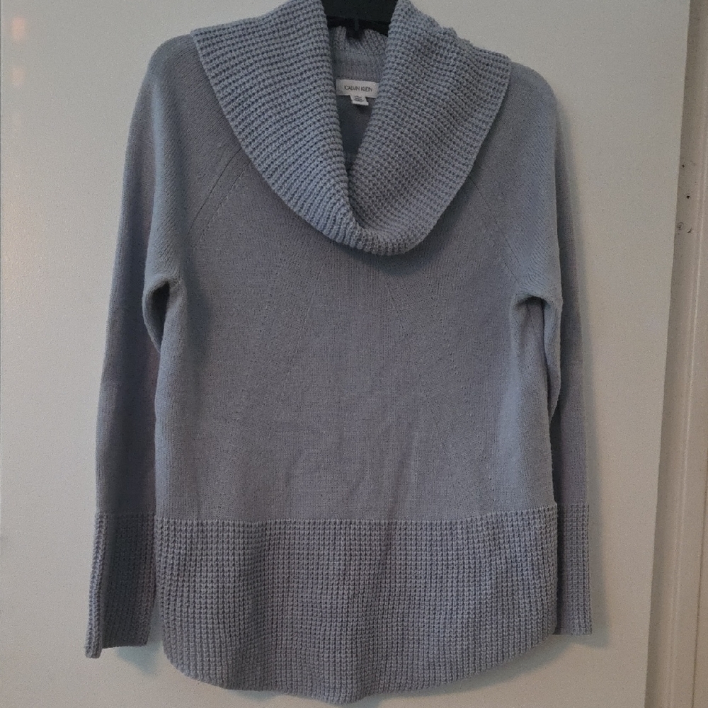 Calvin Klein Light Blue Cowl Neck Sweater